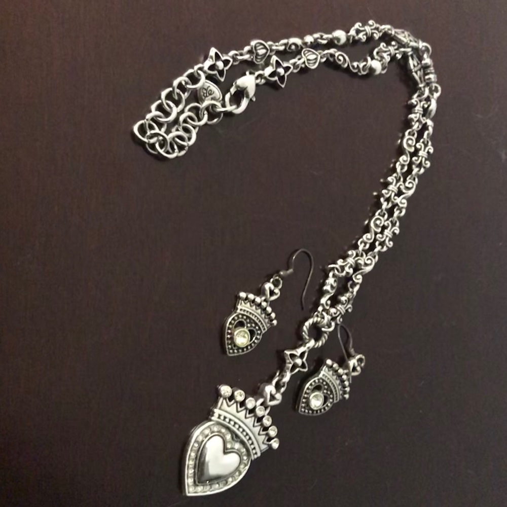 Brighton heart necklace and earrings